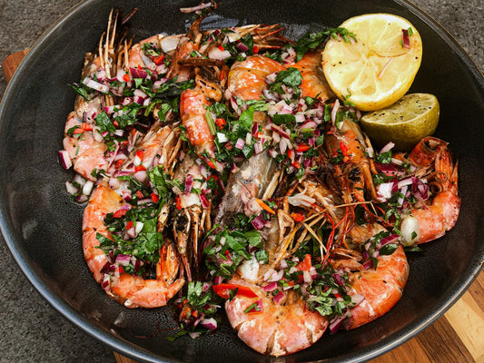 Barbecued Aussie Prawns with Citrus Chimichurri