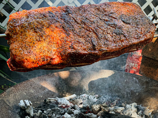 Beef Short Ribs on a Rotisserie